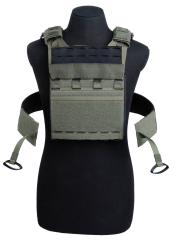 CPE SOF Plate Carrier. Front view with the cummerbund opened.