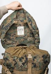 USMC ILBE Rucksack, MARPAT, Surplus. Drawcord closure with reinforcing strap.