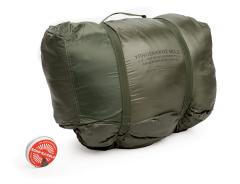 Greek "Pattern 58" Sleeping Bag, Surplus. Packed inside the compression bag integrated into the sleeping bag.