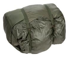 Greek "Pattern 58" Sleeping Bag, Surplus. Packed inside the compression bag integrated into the sleeping bag.