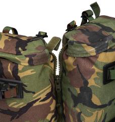 Dutch Daypack, Rucksack Side Pouches, DPM, Surplus. Pouches attach with same zippers which are used to attach them to the rucksack.