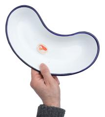 Czech Kidney Dish, Enameled, Surplus. Just the right size for a dinner plate
