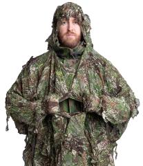 Ghosthood Ghost-hoodie. The hood can be pulled up to show your face. The chest area has an opening for e.g. an optic.