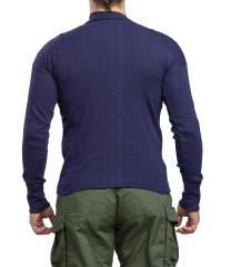Italian Turtleneck Shirt, Cotton, Navy Blue, Surplus.