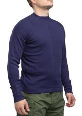 Italian Turtleneck Shirt, Cotton, Navy Blue, Surplus.