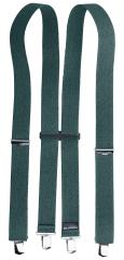 Helsingin Olkain H-Model Suspenders, Recycled Cotton. The green suspenders are matte petrol green.