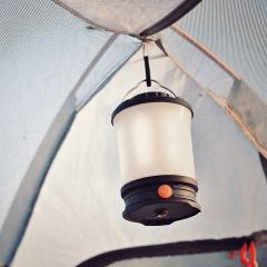 Fenix CL30R Rechargeable Camping Lantern. Comes with a hook for hanging.