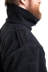 Dutch Fleece Jacket, Black, Surplus. Tall collar and shoulder tabs.