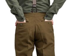 British Wool Dress Pants, Brown-Green, Surplus. Two back pockets for fondling your own posterior.