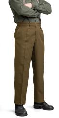 British Wool Dress Pants, Brown-Green, Surplus.