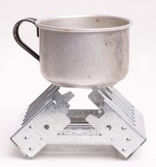 British Field Stove with Hexamine Tablets, Surplus. Pictured is a similar stove displaying the features.