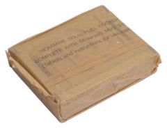 British Field Stove with Hexamine Tablets, Surplus. Some of the cookers are wrapped in paper.