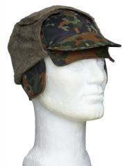 BW field cap, cold weather, Flecktarn, surplus. An additional flap can be flipped down