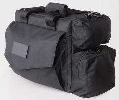 Mil-Tec equipment bag, black. Here's the large side pocket and the zippered end compartments.