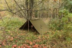 Belgian Shelter Half, Green, Surplus. You will need two halves to pitch a proper tent. Poles, stakes, and guylines are sold separately.