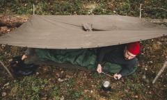 BW rain poncho, rubberized, surplus.