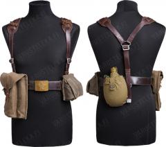 Soviet webbing suspenders, rubberized, surplus. This is what the basic combat load looks like.
