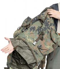 BW Combat Rucksack, Flecktarn, surplus. The whole inside space can be opened for use.