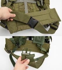 US ALICE Medium Pack with frame, olive drab, surplus. The hip belt may also be original or reproduction.