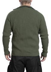 Arctic Circle Wool Sweater w. zipper. Model height 178 cm, chest circumference 115 cm, waist circumference 100 cm. Wearing size X-Large shirt.