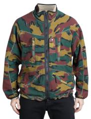Belgian Reversible Fleece Jacket, Surplus. Woodland invisibility. Model height 182 cm / 6'0", 95 cm / 37.4" chest circumference, Medium size jacket.
