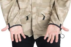 Belgian Reversible Fleece Jacket, Surplus. Thumbholes in the cuffs.