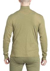 British Turtleneck Shirt, FR, Green, Surplus. The model height 182 cm (5'11.7"), chest 95 cm (37.4"), waist 88 (34.7") cm. Wearing the size 180/90 (5'11" / 35.4").