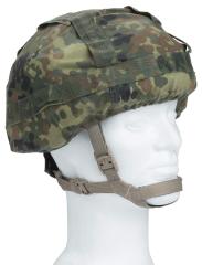 BW Composite Helmet Cover, Reversible, Flecktarn/Tropentarn, Surplus. Size 55-57 helmet cover on a Medium-sized ACH-type helmet.