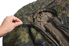 Carinthia Finnish M05 Sleeping Bag, M05 Woodland Camo. The head opening can be adjusted to protect you from the elements.