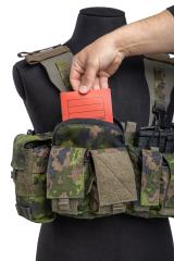 Mayflower UW Chest Rig "The Pusher" Gen VI, M05. GPP pouch insert takes an A6 size notebook easily.