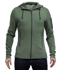 Särmä Merino Wool Hoodie. Model height 182 cm, chest circumference 95 cm, waist circumference 88 cm. Wearing size Medium Regular.