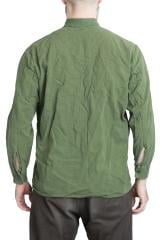 Swedish M59 Service Shirt, Green, Surplus. Model height 182 cm, chest circumference 95 cm, waist circumference 88 cm. Wearing size 41.