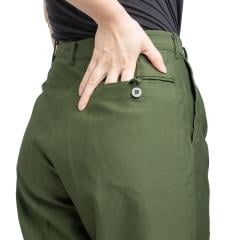 Swedish Work Pants, "New Model", Green, Surplus. Buttoned back pocket.