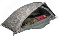 US ICS One-Person Tent, UCP, Surplus. There's plenty of room for one. Two people can fit inside in an emergency. The desire to be close to someone counts as an emergency.