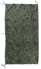 USMC Tarp, MARPAT/Coyote, Surplus. You can use the snap fasteners to turn the tarp into a tube.