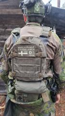 Velocity Systems Jacket Stash Pocket . Size X-Large FDF M13 Rain Jacket inside the Jacket Stash Pocket.