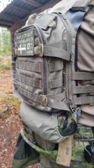 Velocity Systems Jacket Stash Pocket . Size X-Large FDF M13 Rain Jacket inside the Jacket Stash Pocket.