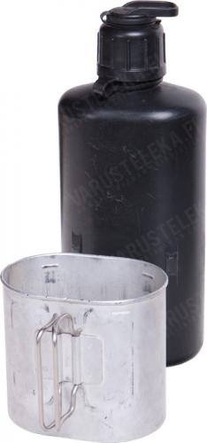 Swiss M84 canteen with metal cup, surplus.