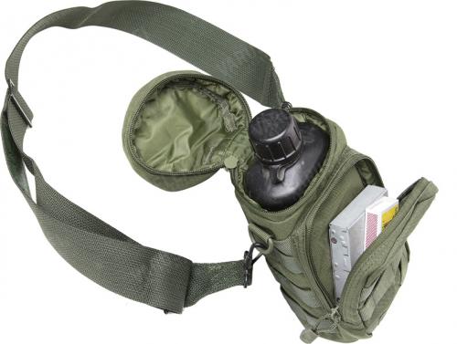 Swiss M84 canteen with metal cup, surplus. Fits most taller and slimmer pouches, including many backpack side pockets. Pictured pouch & stuff not included!