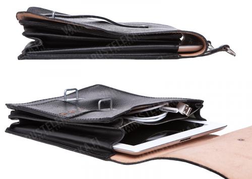 NVA map case, leather, black, surplus.