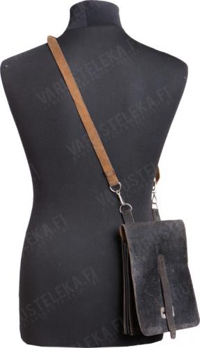 NVA map case, leather, black, surplus.
