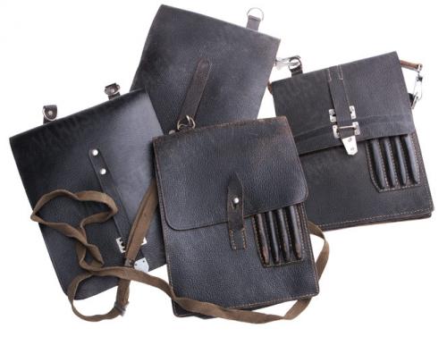 NVA map case, leather, black, surplus.