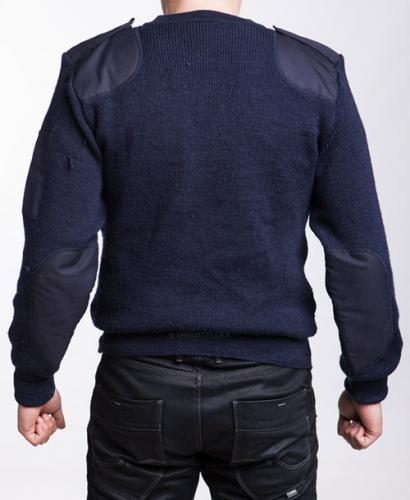 British V-neck Jersey, Men's, Blue, Surplus.