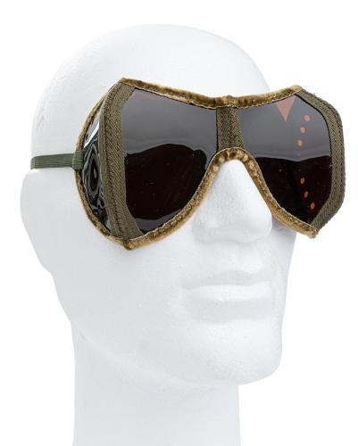 BW foldable sun/dust goggles, with pouch, surplus. 