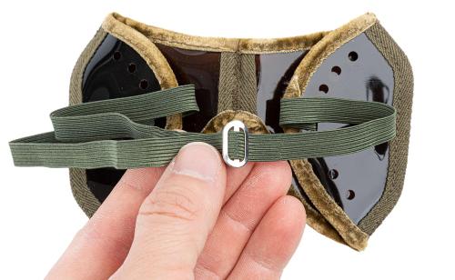 BW foldable sun/dust goggles, with pouch, surplus.