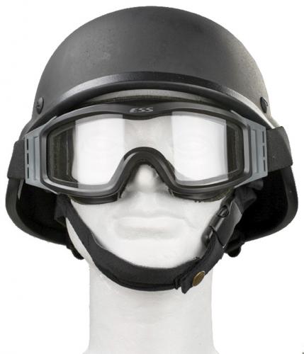ESS Profile NVG ballistic goggles, black, with spare lens.