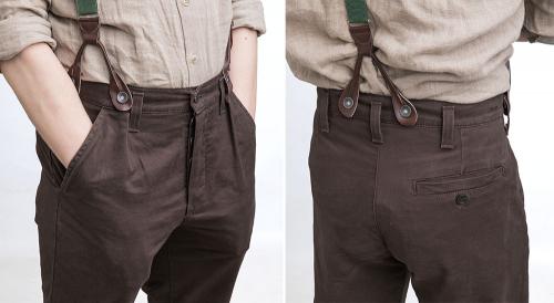 Czechoslovakian trouser braces, green, surplus.