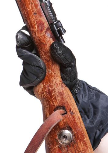 Swiss mittens with trigger finger, black, surplus.