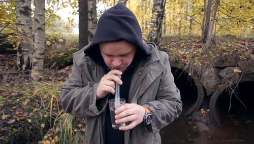 BW Parka, Olive Drab, Surplus. Here's Simo drinking the filty water of the Rotten River just outside our store.