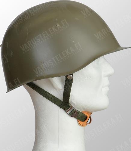Czech M52 steel helmet, surplus. A model variation with a fancy three-point nylos strap complex.
